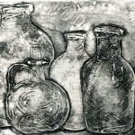 Bottles - Collograph