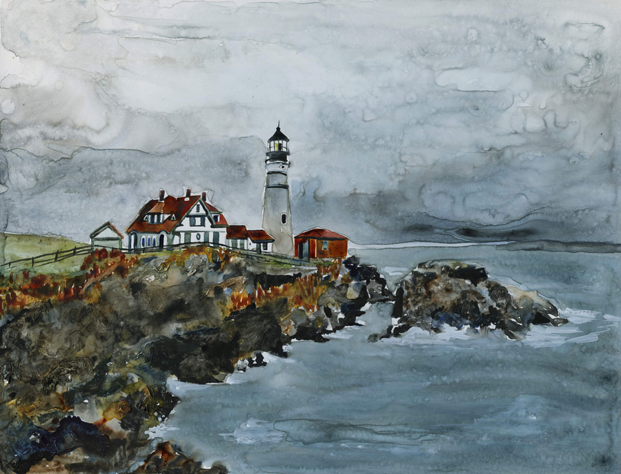 Lighthouse Wine Glass, Lighthouse Art, Portland Head Light, Maine