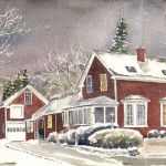 Red Farmhouse - Winter